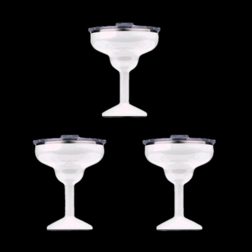 ORCA Rita 3-Pack 17oz Insulated Stainless Steel Cups w/ Lids Pearl White Set